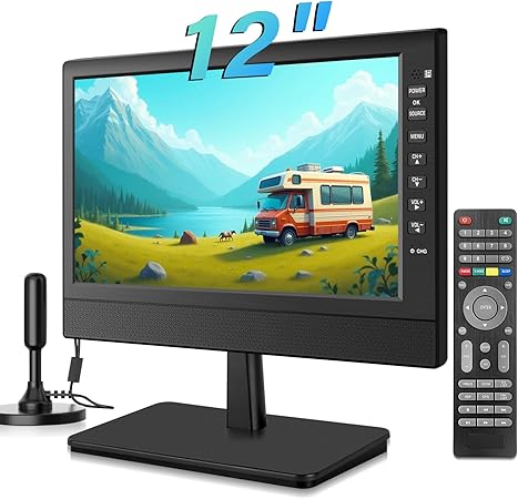 TV de Tela Plana Portátil de 12” 1