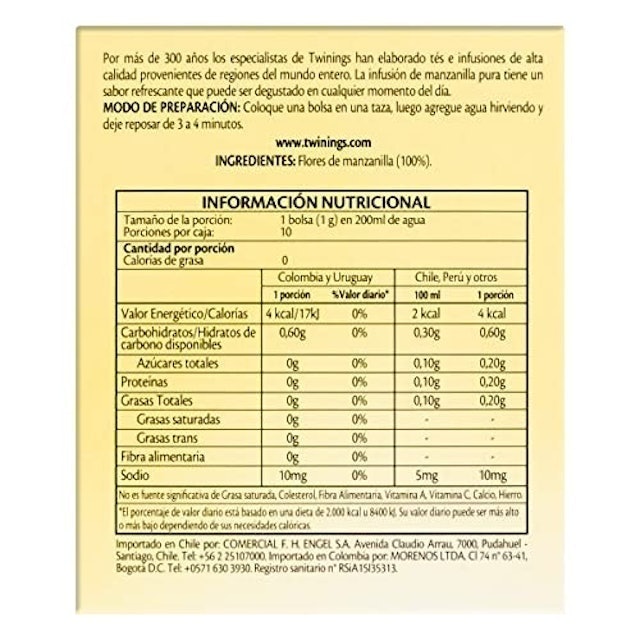Chá Twinings Camomila 3