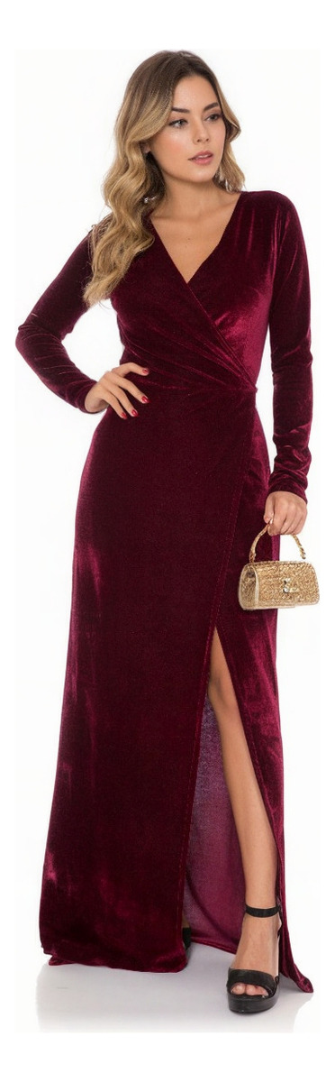 Vestido Feminino Longo de Festa em Veludo 2