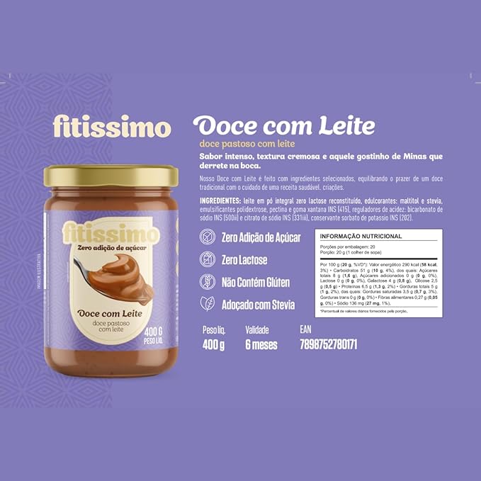 Doce de Leite Diet Zero Açúcar Zero Lactose 2