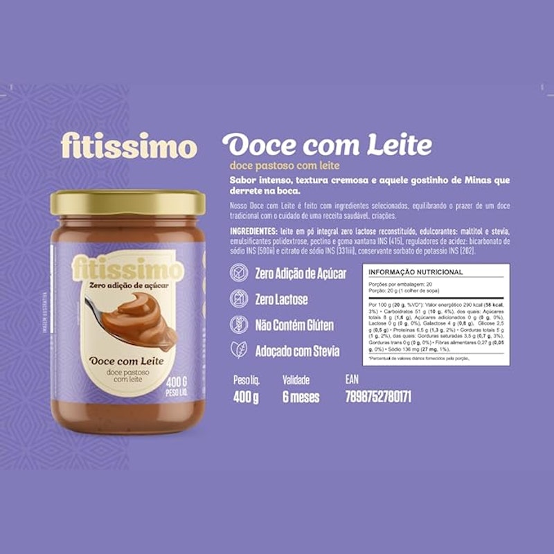 Doce de Leite Diet Zero Açúcar Zero Lactose 2