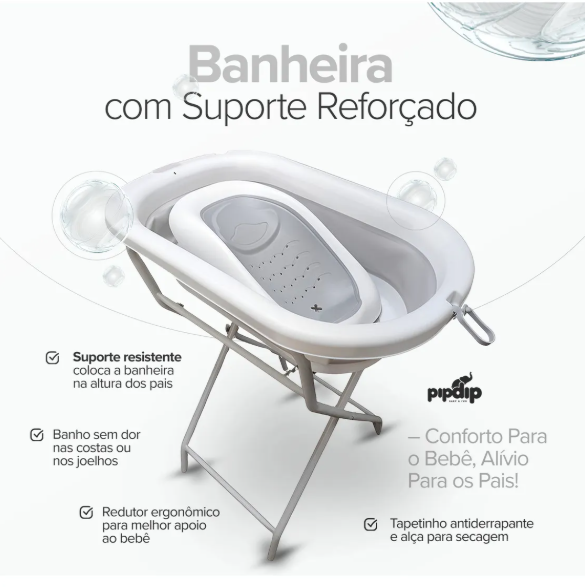 Kit Banheira Dobrável Modelo 3 em 1 3