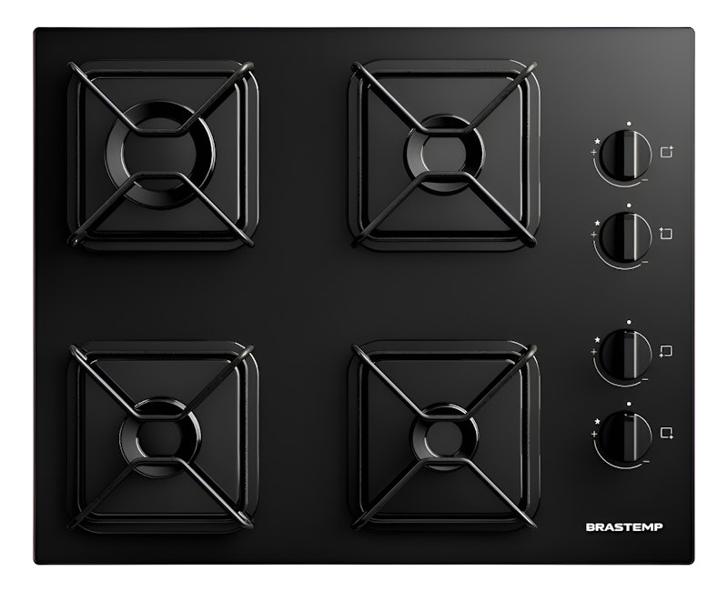 Cooktop Brastemp 4 Bocas a Gás com Grades de Ferro Aramado e Chama Simmer 1