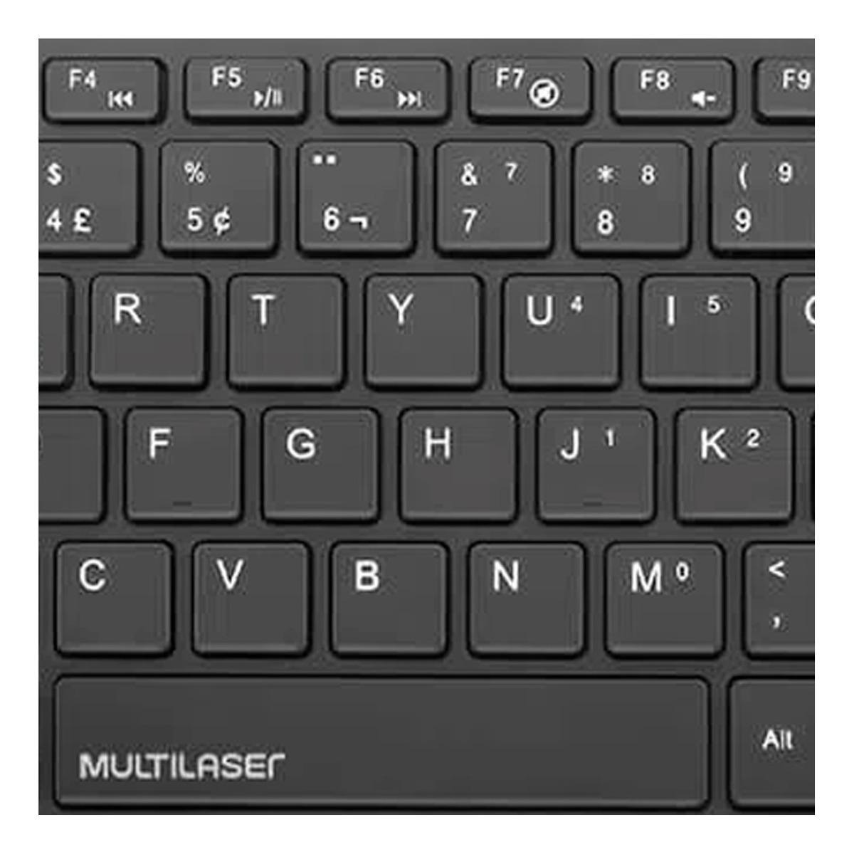 Teclado com Fio Mini Multimídia Conexão USB 4