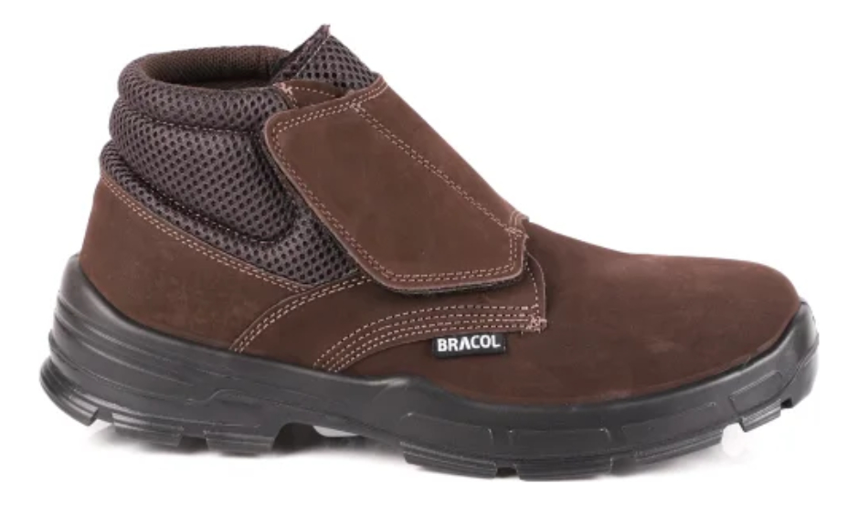 Botina Velcro Nobuck Marrom Café Bracol 2