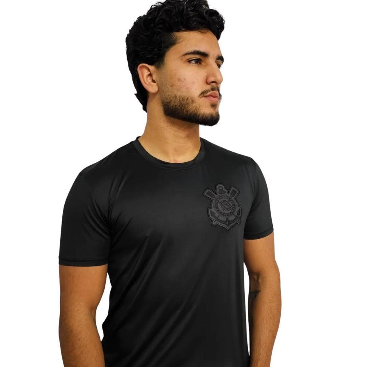 Camisa Corinthians All Black Bordado Oficial 2