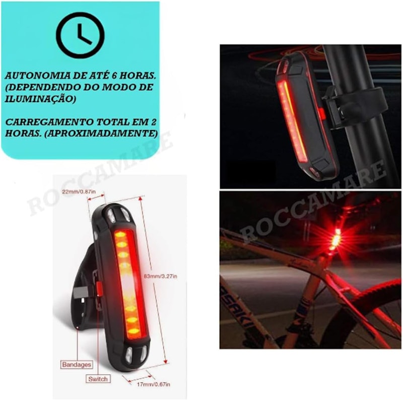 Kit Lanterna de Bike Bicicleta 2 Led Cree T6 5