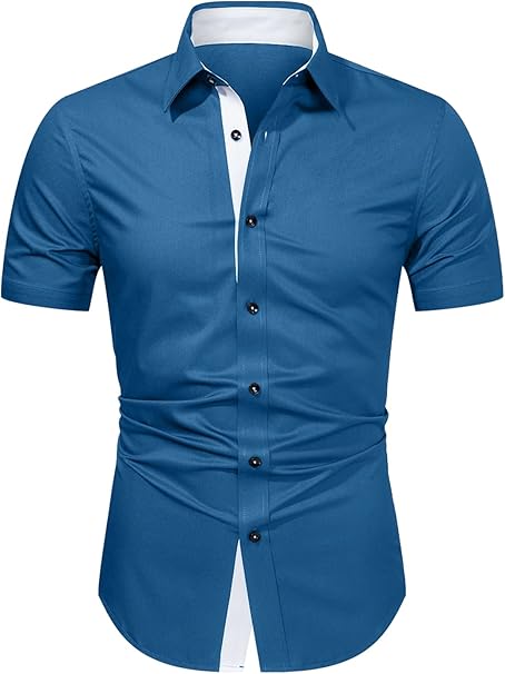 Camisa Social Masculina Jmierr Casual Manga Curta e sem Amassos 2