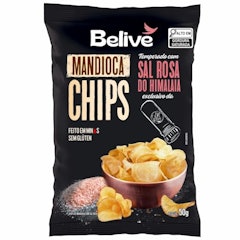 Chips de Mandioca Temperados com Sal Rosa do Himalaia