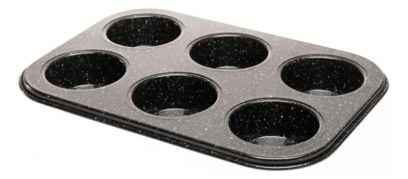 Forma para 6 Cupcakes Antiaderente de Aço Carbono Granilite Preta 1