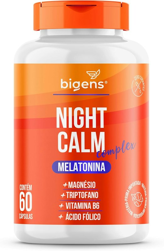 Night Calm Complex Melatonina + Magnésio + Triptofano 60 Cápsulas 1