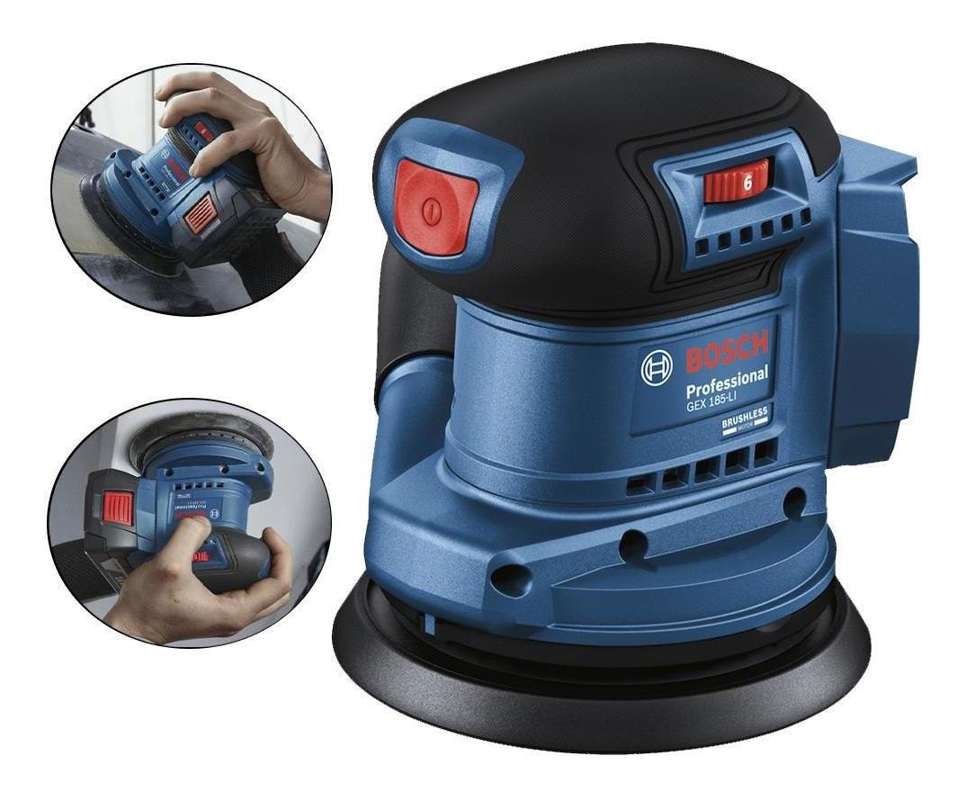 Lixadeira Roto-Orbital Bosch GEX 185-LI 18 V sem Bateria 2