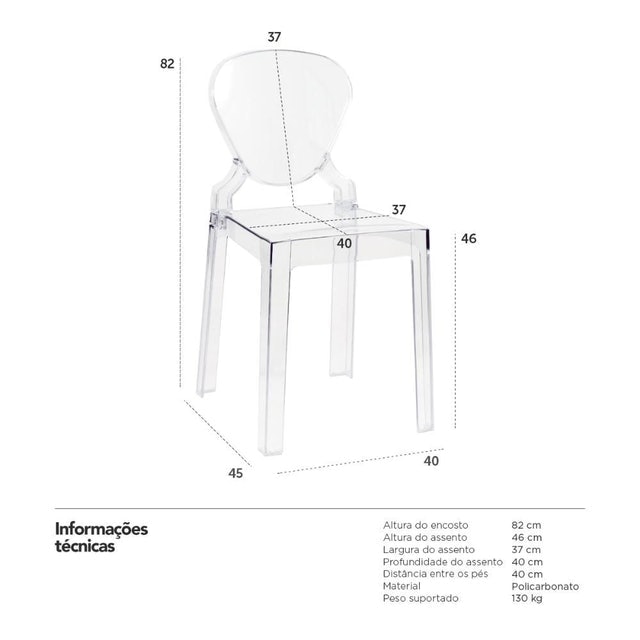 Cadeira Queen Transparente 4
