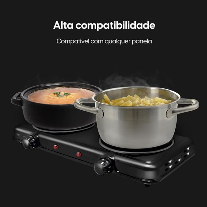 Fogão Elétrico Cooktop Portátil 2 Bocas 3