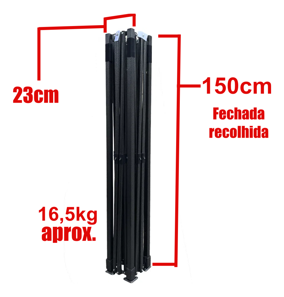 Gazebo Pagoda Guepardo 3 x 3 com 4 Níveis de Altura, FPS 50 e Poliéster 420D 4