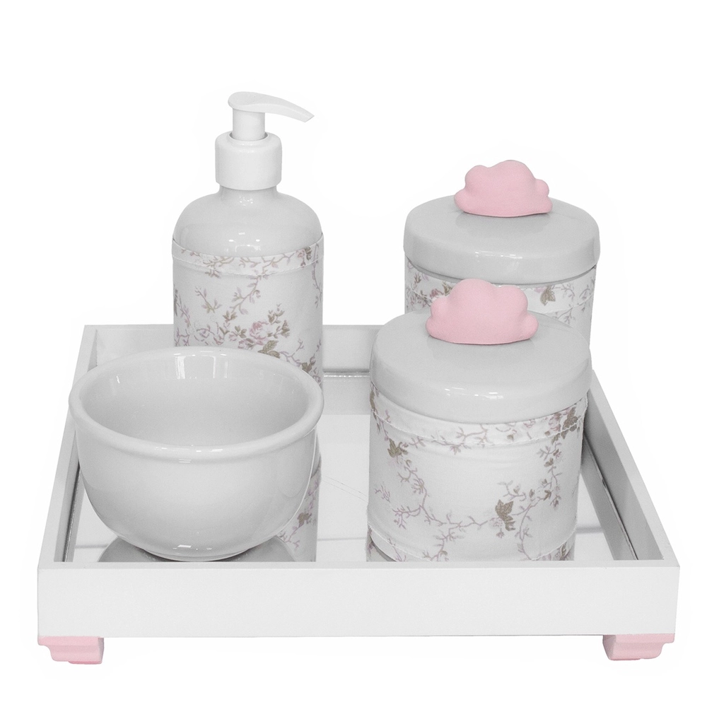 Kit Higiene Bebê Porcelana com Bandeja de Espelho 1