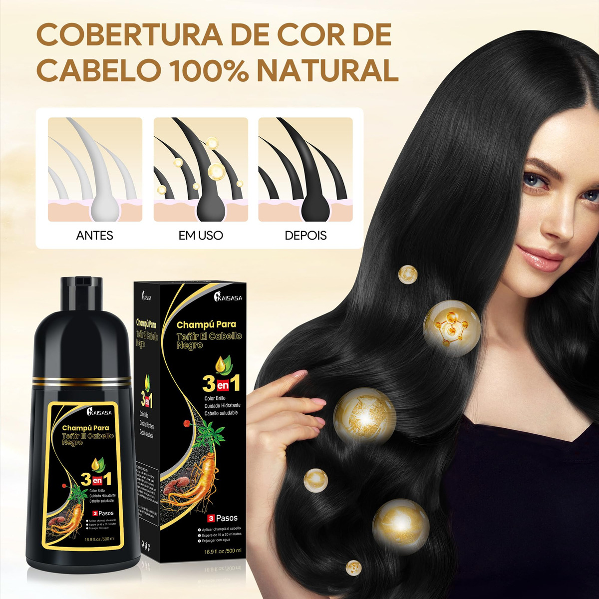 Black Hair Dye Shampoo 3 in 1 2