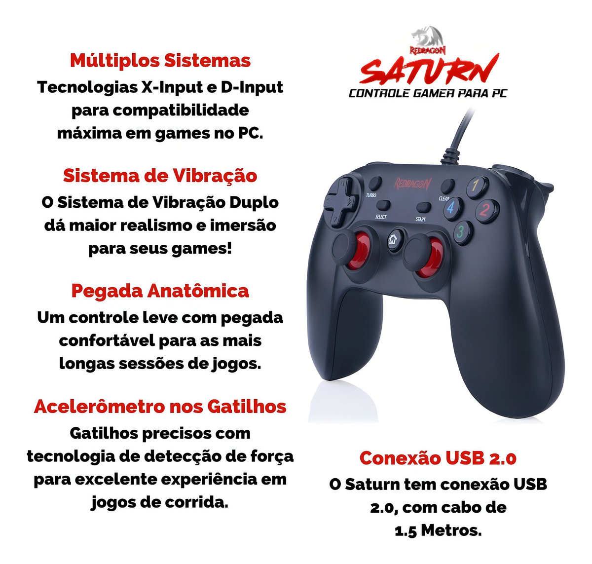 Gamepad Redragon Saturn G807 5