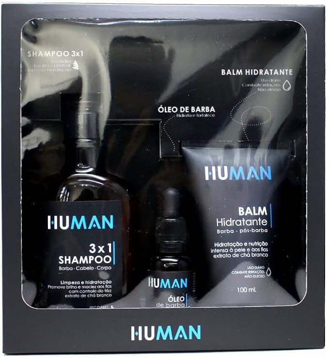 Kit para Barba Shampoo, Balm e Óleo Human 5