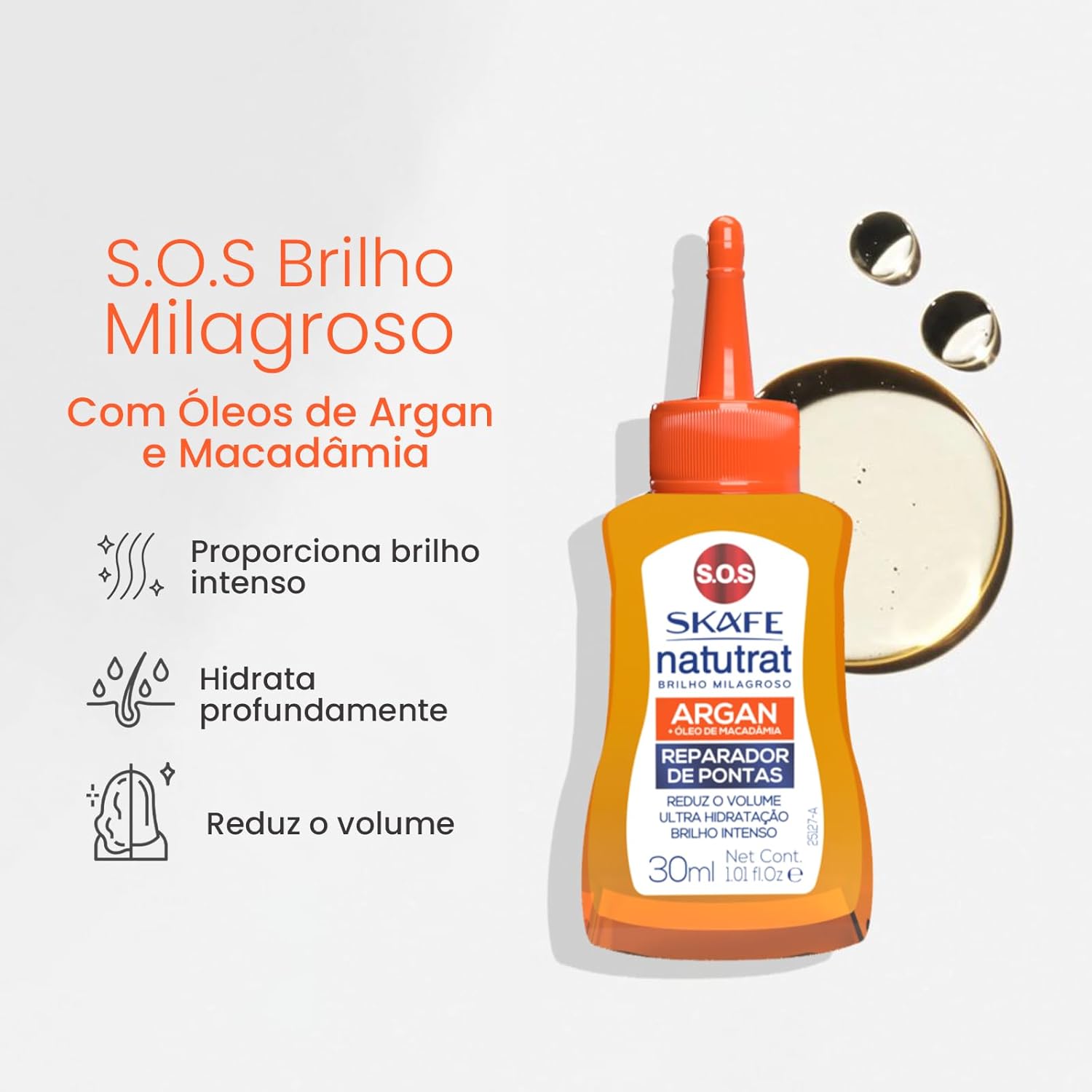 Reparador de Pontas Natutrat S.O.S Brilho Milagroso Argan+Macadâmia 2