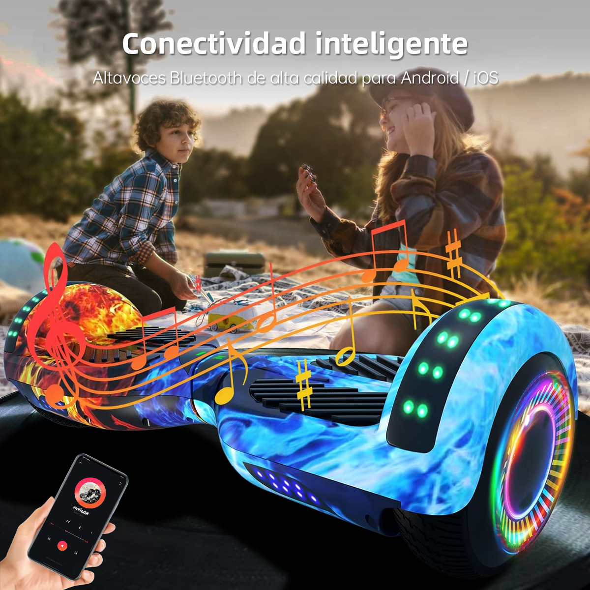 Hoverboard Elétrico Skate Overboard 6.5 LED Bluetooth Maria 4