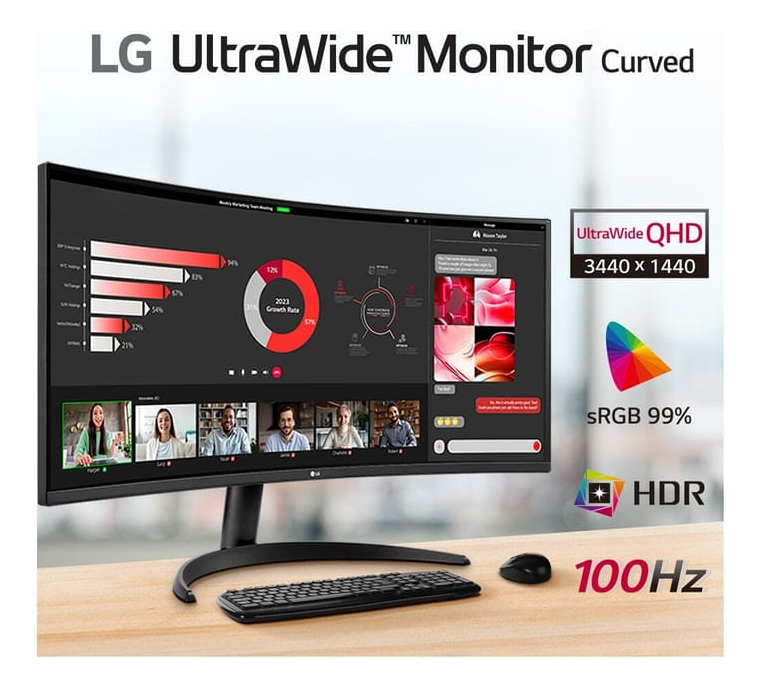Monitor UltraWide Curvo – Tela VA de 34” 2
