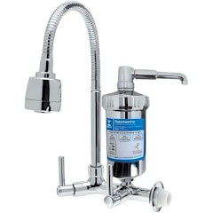 Torneira para Cozinha com Filtro Base de Parede em ABS Cano Flexível Cromado