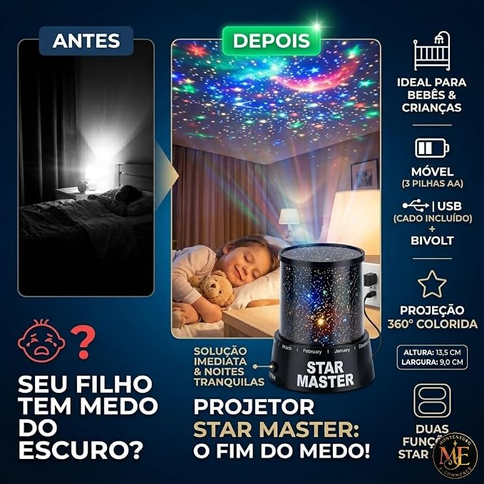 Luminária Projetor de Estrelas Star Master 3