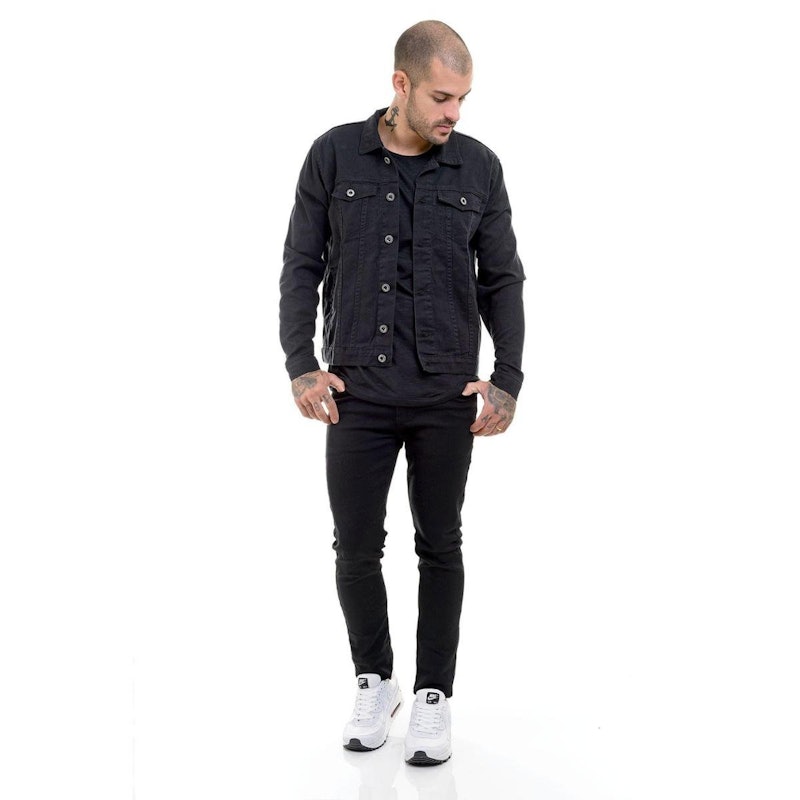 Jaqueta Jeans Masculina Preta Slim Fit 4