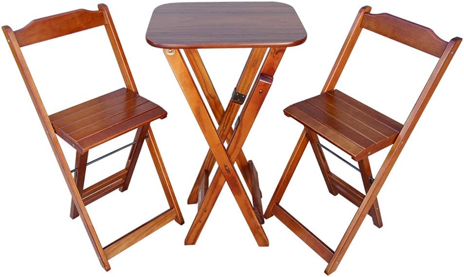 Conjunto de Mesa Bistrô Dobrável com 2 Cadeiras Imbuia 1