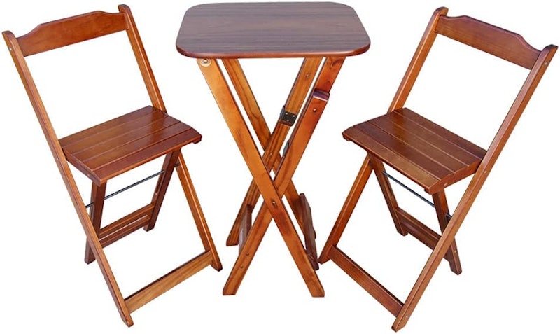 Conjunto de Mesa Bistrô Dobrável com 2 Cadeiras Imbuia 1