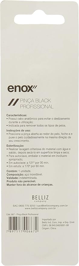 Pinça BLK Reta Profissional Enox 2