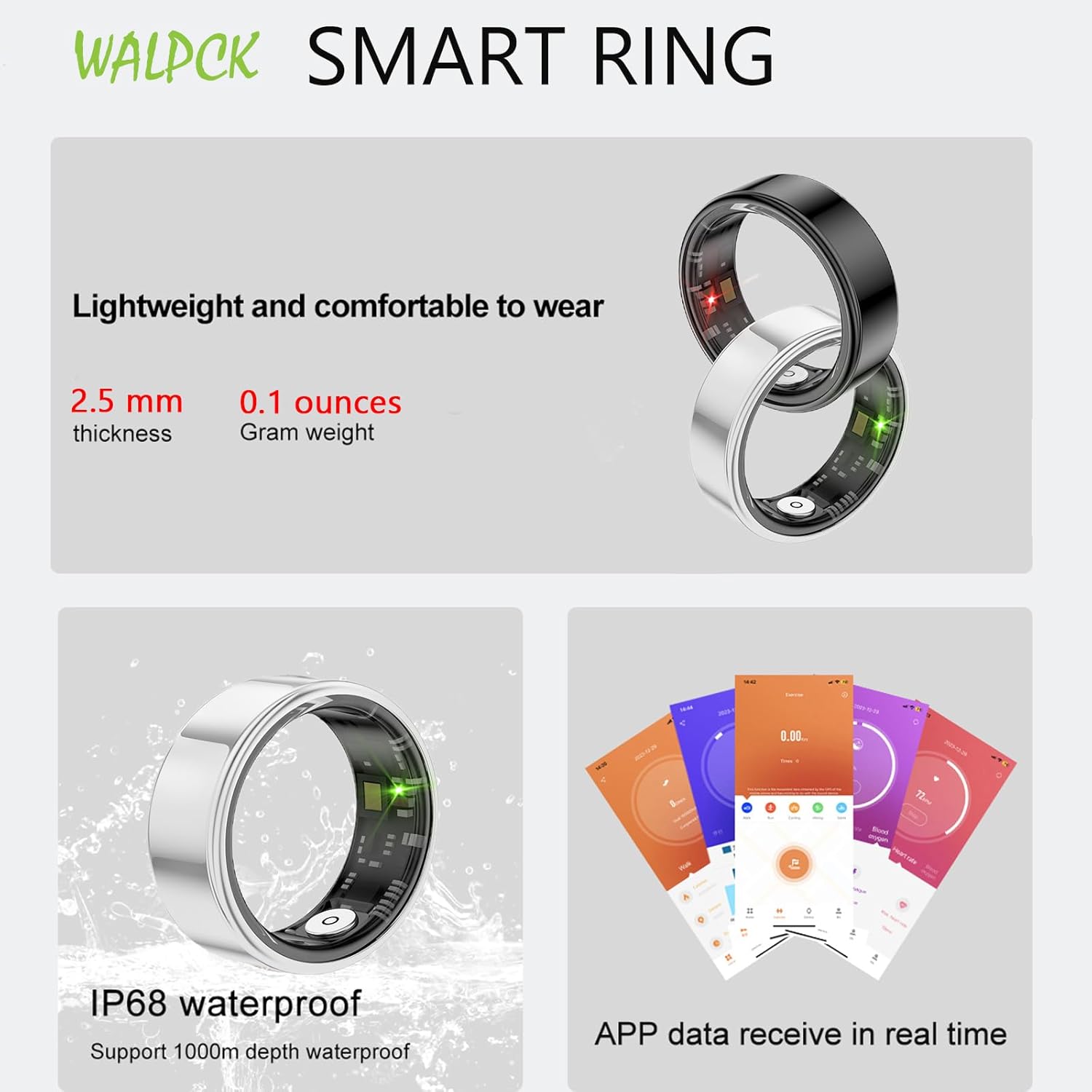 Smart Ring Health Tracker Walpck 4