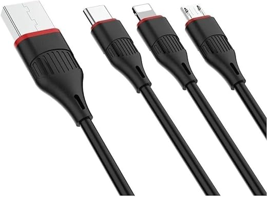 Cabo 3 em 1 Lightning, Tipo-C e Micro USB 3