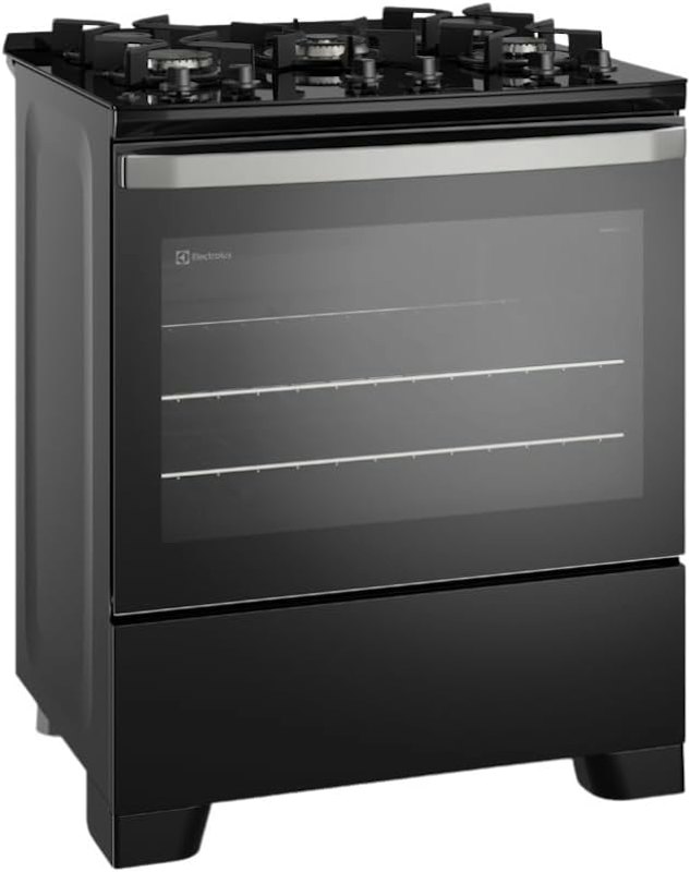 Fogão 5 Bocas Electrolux Preto Efficient Mesa de Vidro, PerfectCook e Grades de Ferro 1