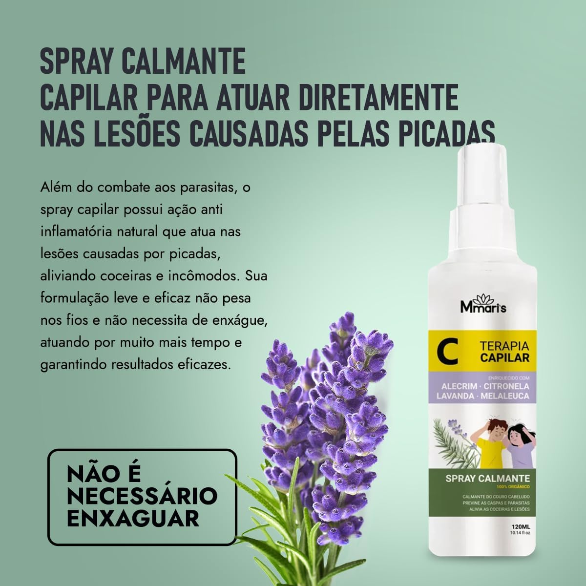 Spray Calmante Terapia Capilar Combate Piolhos e Lêndeas 3