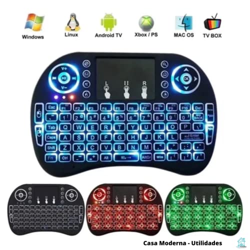 Mini Teclado sem Fio Iluminado Touch 3