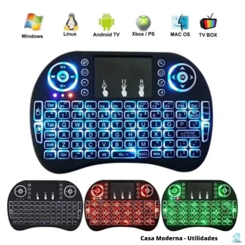 Mini Teclado sem Fio Iluminado Touch 3