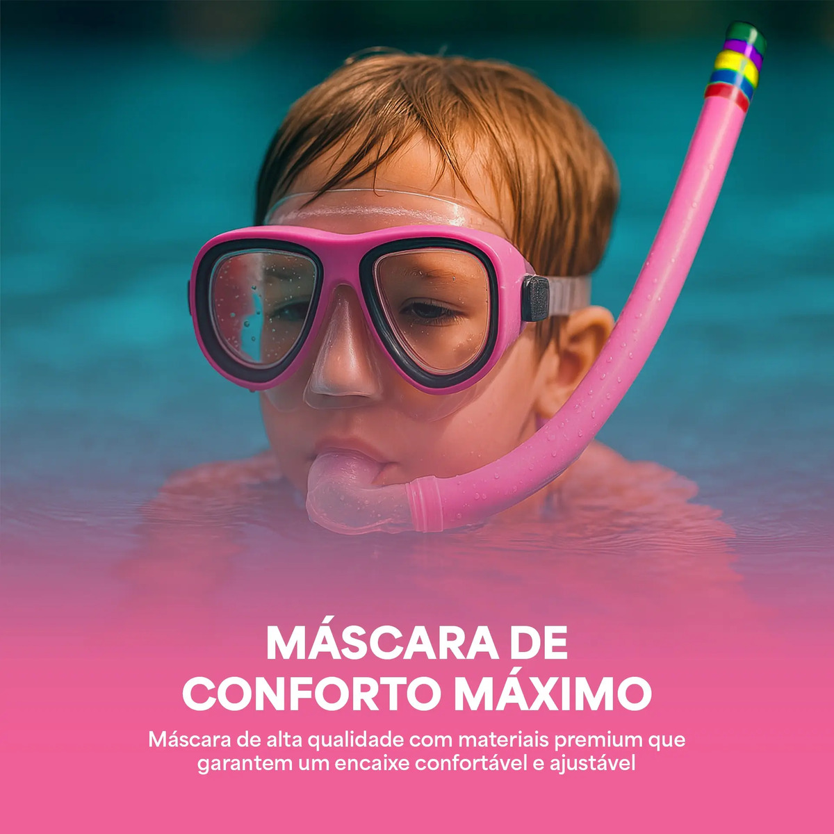 Máscara de Mergulho Infantil JustGoFit com Snorkel 5