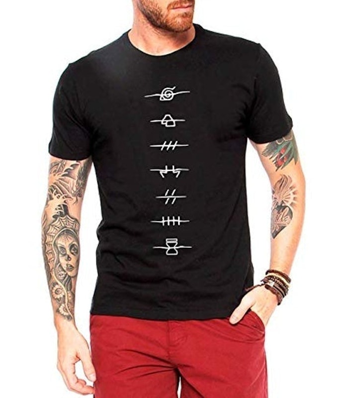 Camiseta Naruto Shippuden Masculina Símbolos Camisa Anime 1