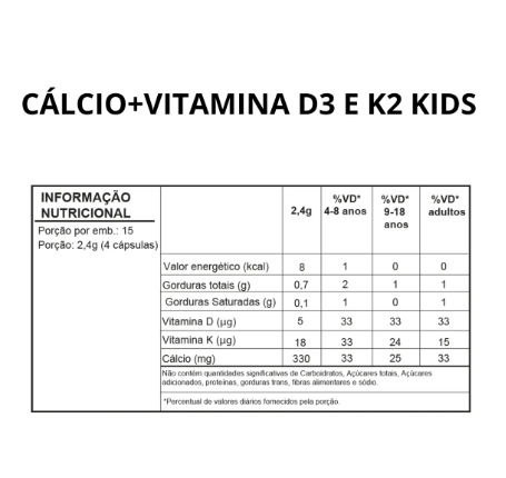 Cálcio + Vitaminas D3 e K2 2
