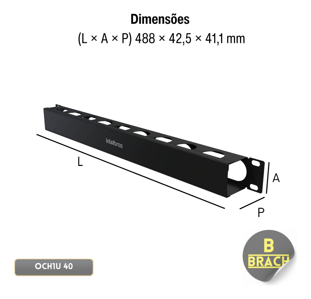 Organizador de Cabos 1U 40 mm Intelbras 4