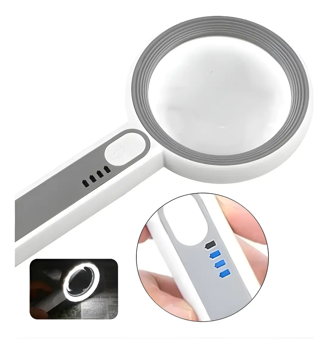Lupa de Mão Aumento 12x com LED  1