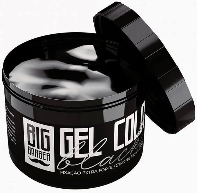 Gel Cola Black Big Barber Pigmentado Fixação Extra Forte Profissional 4