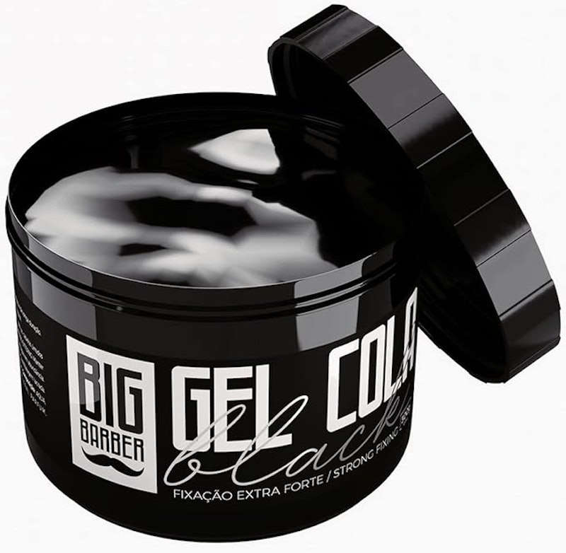 Gel Cola Black Big Barber Pigmentado Fixação Extra Forte Profissional 4