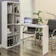 MULTIMÓVEIS Mesa Office com Estante Lateral Multimóveis Branco/Lacca Fume 1