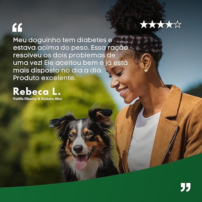 Ração Vet Life Natural Obesity e Diabetic Raças Mini 5