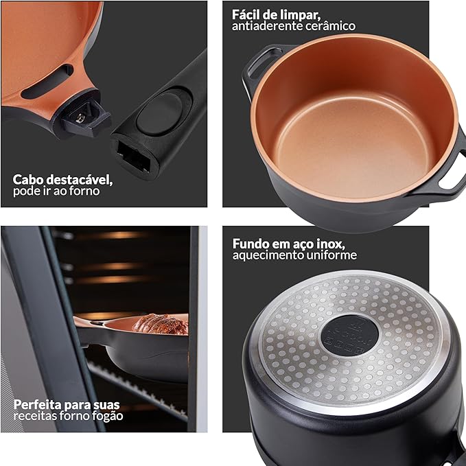 Jogo de 4 Panelas Premier Black Le Cook 3