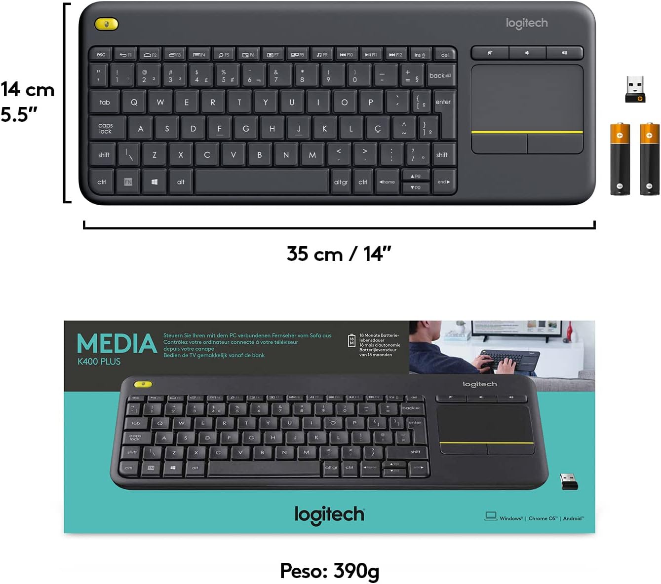 K400 Plus Wireless Touch Keyboard 3