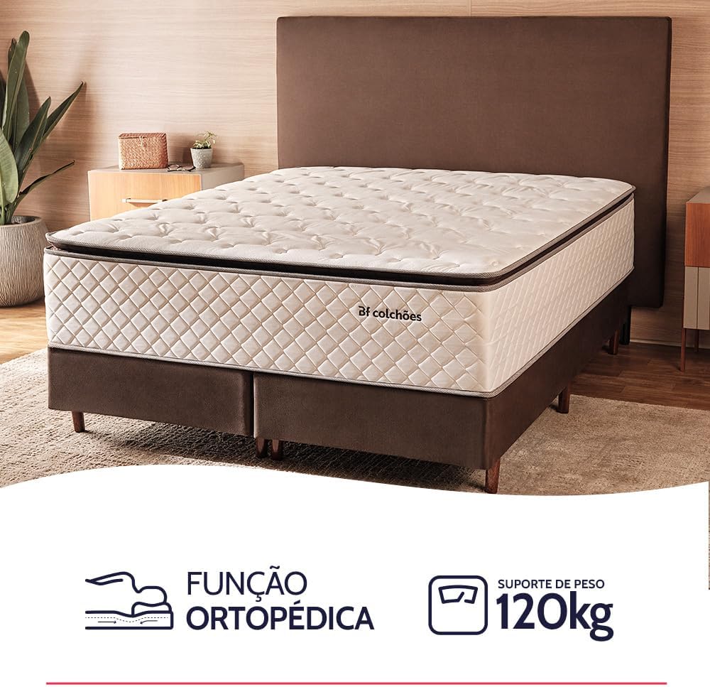 Cama Box Casal Colchão Molas Ensacadas Pillow Top D28 Premium Sleep 3